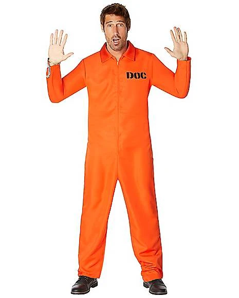 Adult Department Of Corrections Prisoner One Piece Costume 3 Adult Department Of Corrections Prisoner One Piece Costume