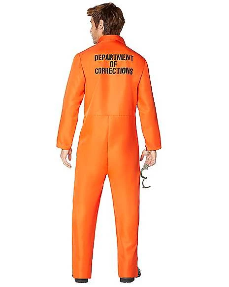 Adult Department Of Corrections Prisoner One Piece Costume 4 Adult Department Of Corrections Prisoner One Piece Costume - Image 2