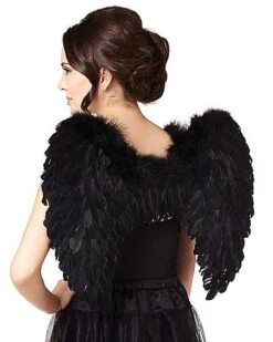 Black Faux Feather Wings