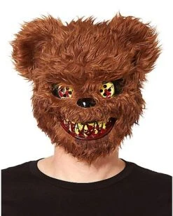 Brown Scary Teddy Bear Half Mask
