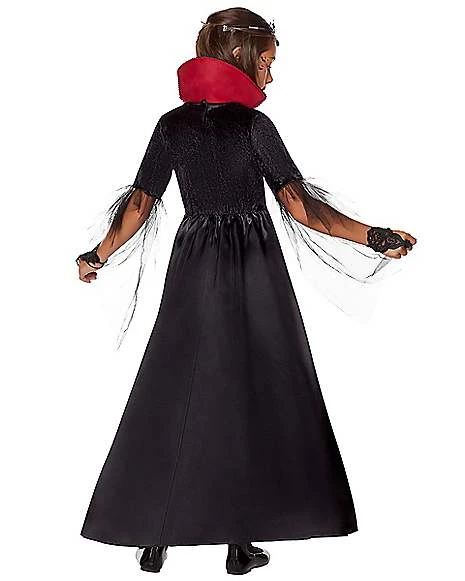 Kids Royal Vampiress Dress Costume 4 Kids Royal Vampiress Dress Costume - Image 2