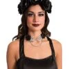 Black Rose Skull Headband