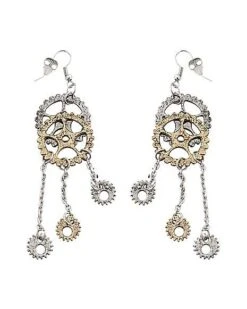Steampunk Gear Dangle Earrings