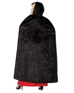 Black Velvet Hooded Womens Cape -Colin Costume Shop 01279561 b