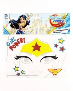 Wonder Woman Face Tattoo - DC Super Hero Girls
