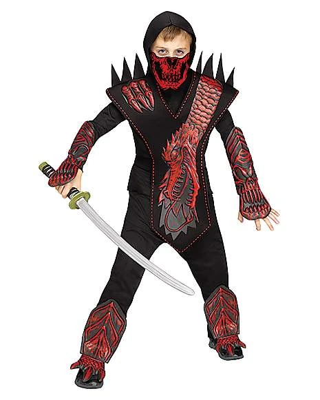 Kids Skull Dragon Ninja Costume 3 Kids Skull Dragon Ninja Costume
