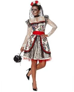 Adult Sugar Skull Bride Costume -Colin Costume Shop 01346576 c