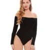 Off The Shoulder Black Bodysuit -Colin Costume Shop 01350073 a