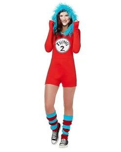 Adult Thing 1 And Thing 2 Romper Costume - Dr. Seuss -Colin Costume Shop 01360049 d