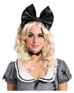 Black Doll Bow Headband