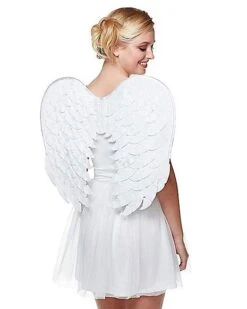 White Velvet Angel Wings