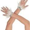White Faux Feather Angel Gloves 2 White Faux Feather Angel Gloves -Colin Costume Shop 01375658 a