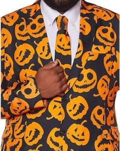 Adult Jack-O-Lantern Plus Size Suit -Colin Costume Shop 01381524 c