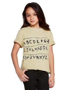 Kids Stranger Things Alphabet Wall T Shirt - Stranger Things -Colin Costume Shop 01381797 c