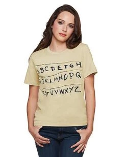 Adult Alphabet Wall T Shirt - Stranger Things -Colin Costume Shop 01381979 d