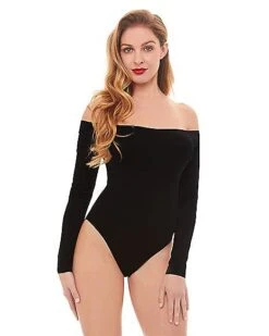 Off The Shoulder Black Bodysuit -Colin Costume Shop 01392307 a