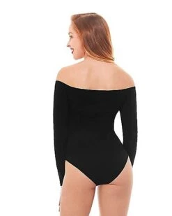 Off The Shoulder Black Bodysuit -Colin Costume Shop 01392307 b