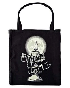 Black Flame Candle Tote Bag - Hocus Pocus