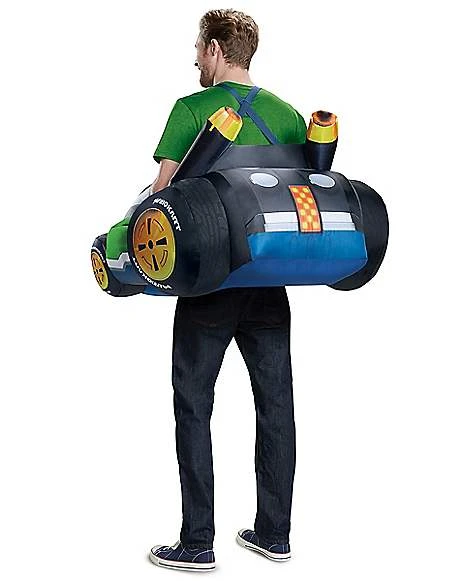 Adult Luigi Kart Inflatable Costume - Mario Kart 4 Adult Luigi Kart Inflatable Costume - Mario Kart - Image 2