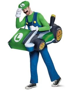 Adult Luigi Kart Inflatable Costume - Mario Kart 7 Adult Luigi Kart Inflatable Costume - Mario Kart -Colin Costume Shop 01394071 c