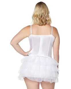 Front Lace-Up Corset - White -Colin Costume Shop 01394600 b