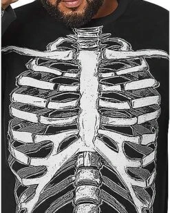 Long Sleeve Skeleton T Shirt -Colin Costume Shop 01395417 c