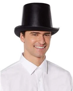 Vampire Faux Leather Top Hat 9 Vampire Faux Leather Top Hat -Colin Costume Shop 01404029 d