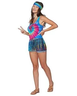Tie Dye Fringe Tank Top -Colin Costume Shop 01425651 c