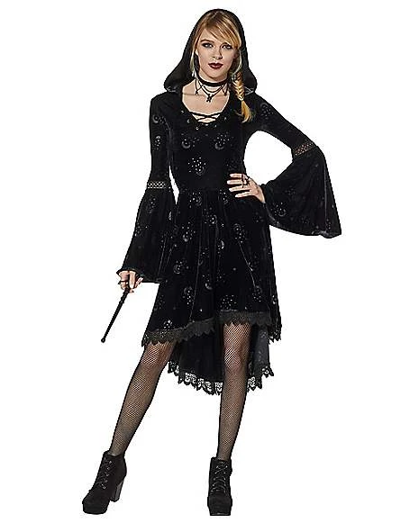 Celestial Coven Hooded Velvet Dress 3 Celestial Coven Hooded Velvet Dress