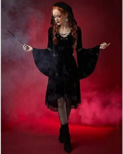 Celestial Coven Hooded Velvet Dress 9 Celestial Coven Hooded Velvet Dress -Colin Costume Shop 01428283 c