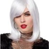 Side Bang White Pageboy Wig -Colin Costume Shop 01467745 a