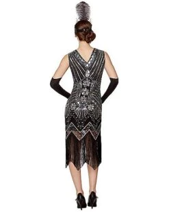 Adult Black Beaded Flapper Dress -Colin Costume Shop 01470350 c