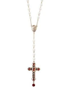 Day Of The Dead Rosary Cross Necklace 6 Day Of The Dead Rosary Cross Necklace -Colin Costume Shop 01474832 b
