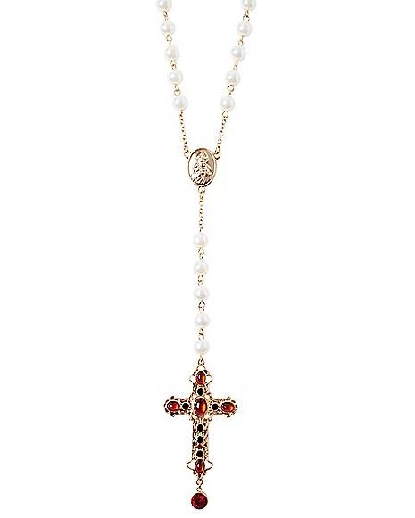 Day Of The Dead Rosary Cross Necklace 4 Day Of The Dead Rosary Cross Necklace - Image 2