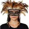 Witch Doctor Feather Eye Mask -Colin Costume Shop 01478676 a