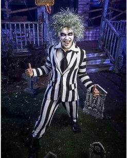 Adult Beetlejuice Striped Suit
