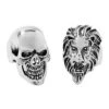 Punk Skull And Lion Rings - 2 Pack -Colin Costume Shop 01486620 a