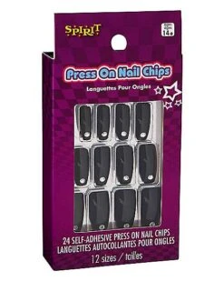 '80s Black Press On Nails 8 '80s Black Press On Nails -Colin Costume Shop 01504679 c