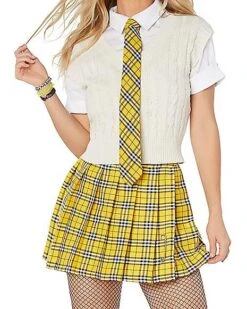 Adult Yellow Plaid Plus Size Skirt -Colin Costume Shop 01524537 c