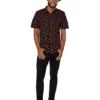 Pumpkin Print Button Down Shirt -Colin Costume Shop 01526292 a