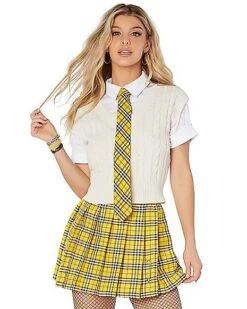 Yellow Plaid Schoolgirl Tie