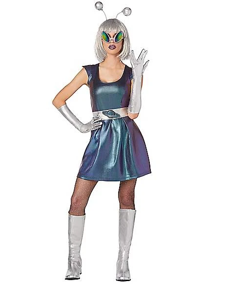 Adult Galactic Girl Alien Dress Costume 3 Adult Galactic Girl Alien Dress Costume