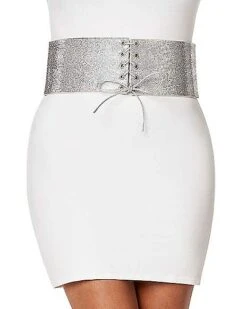 Silver Rhinestone Waist Cincher