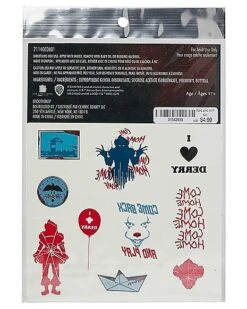 It: Chapter Two Temporary Tattoos -Colin Costume Shop 01542893 c