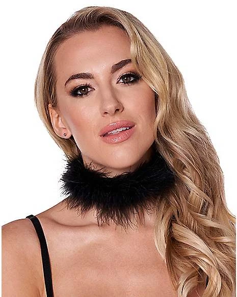 Black Feather Choker Necklace 3 Black Feather Choker Necklace