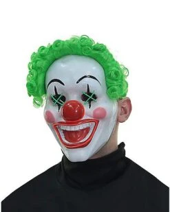Light Up El Wire Jokes On You Clown Half Mask -Colin Costume Shop 01548684 c
