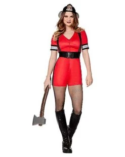 Adult Firefighter Romper Costume