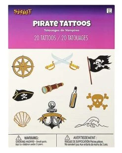 Pirate Temporary Tattoos -Colin Costume Shop 01580620 d