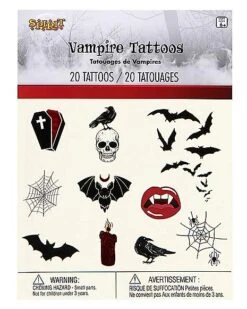 Vampire Temporary Tattoos -Colin Costume Shop 01580661 d