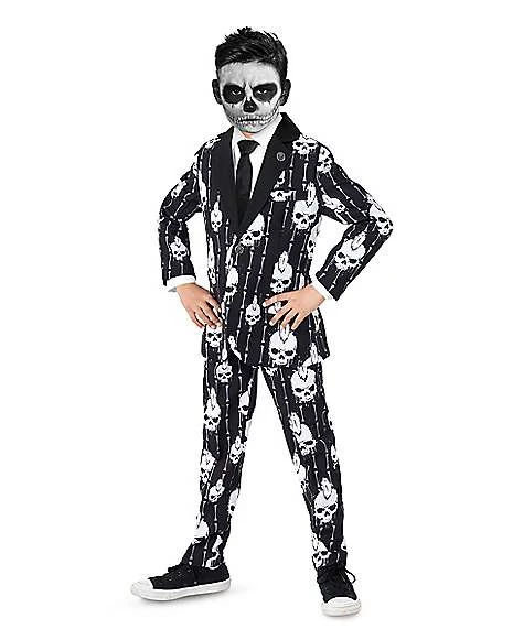 Kids Punk Skeleton Suit Costume 3 Kids Punk Skeleton Suit Costume